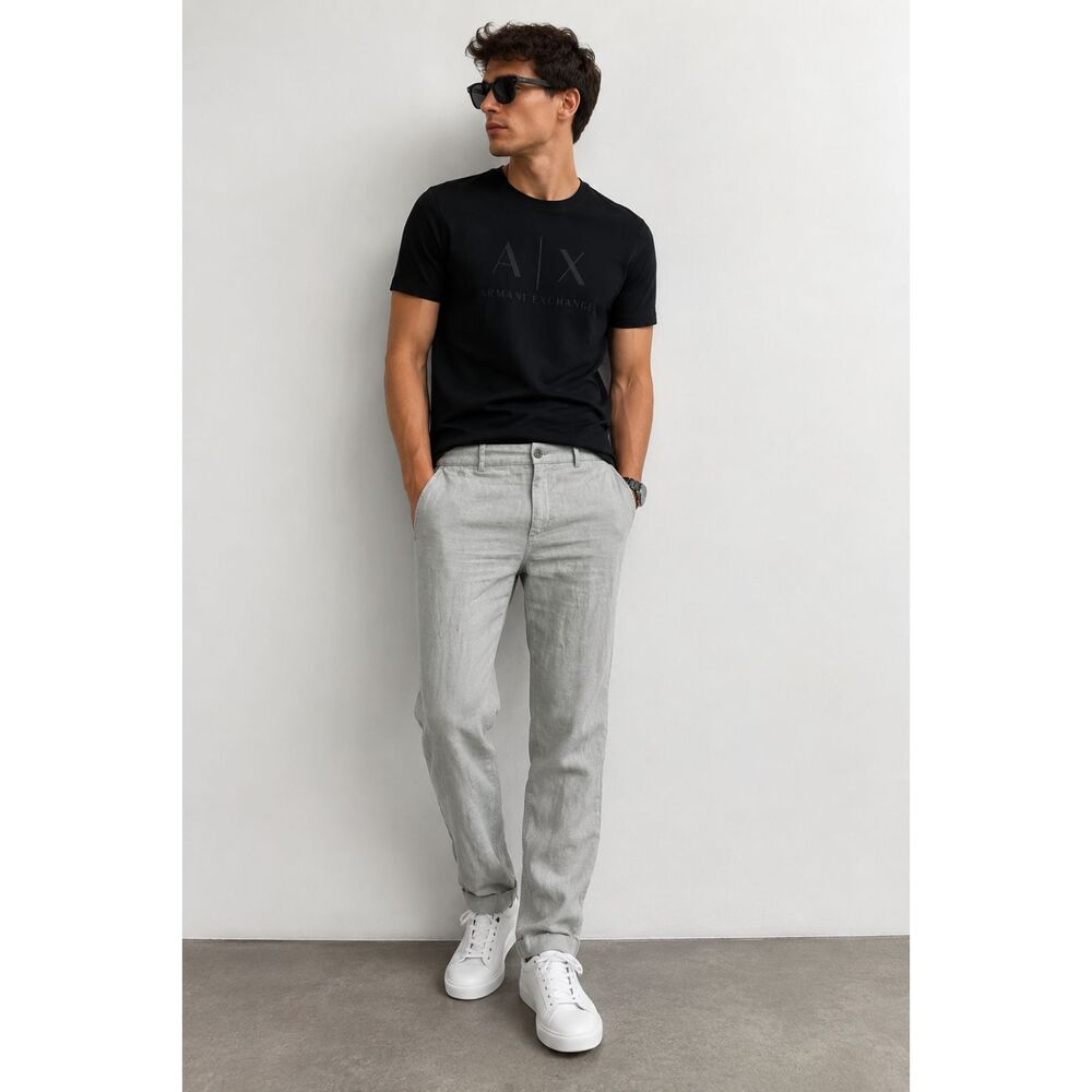 Armani Exchange Gray Flat Front Linen Pants Trousers   Mens Size 34